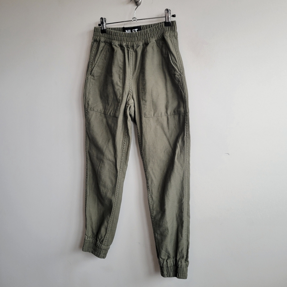 NLST F/W15 Utility Japanese Cotton Military Pull On Jogger In Olive Green - Picture 5 of 8